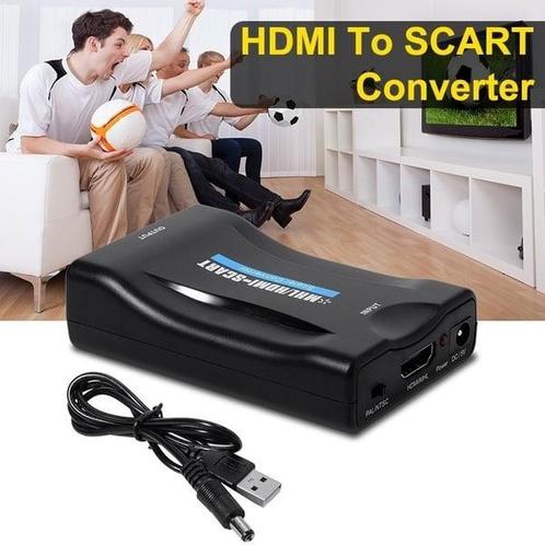 HDMI scart convertor adapter omvormer schakelaar verloop, TV, Hi-fi & Vidéo, Câbles audio & Câbles de télévision, Envoi