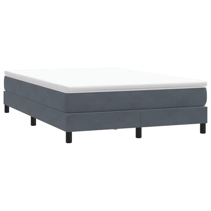 vidaXL Boxspring zonder matras fluweel donkergrijs 160x210, Huis en Inrichting, Slaapkamer | Bedden, Nieuw, Verzenden