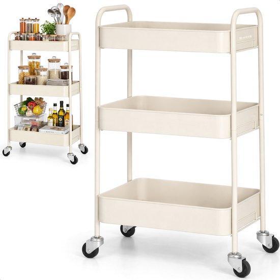 2dekans | Keuken trolley op Wieltjes - 3 laags - Keukenrek -, Huis en Inrichting, Kasten | Overige, Ophalen of Verzenden