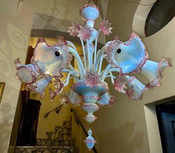 Lustre - Murano - grande 8 lumières avec dahlias