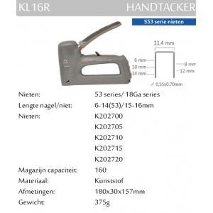 Kitpro basso kl-16r manuele handtacker voor s53 en 18ga, Bricolage & Construction, Outillage | Outillage à main