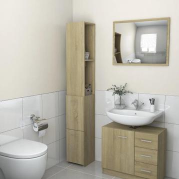 vidaXL Badkamerkast 25x26,5x170 cm bewerkt hout sonoma, Huis en Inrichting, Badkamer | Badkamermeubels, Verzenden, Nieuw