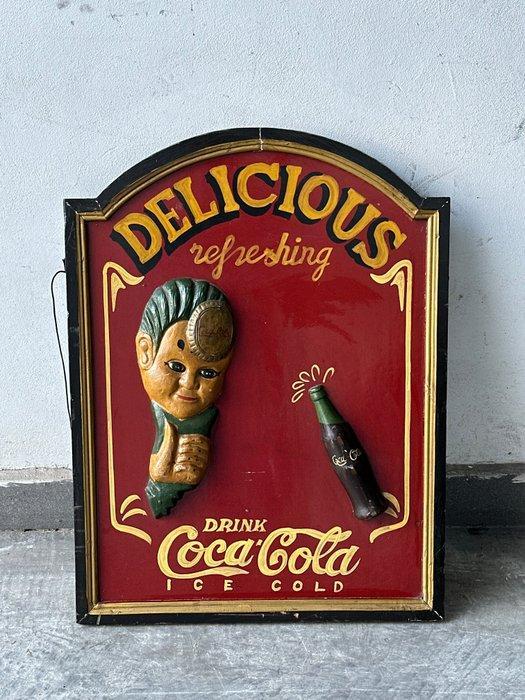 Coca-Cola - Reclamebord - Hout, Verf, Antiek en Kunst, Curiosa en Brocante