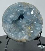 Celestine Géode de célestine bleue, disque rond, groupe -