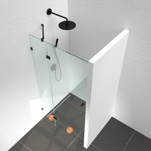 Enkele douchedeur met zijlicht nis (180° scharnier), Doe-het-zelf en Bouw, Deuren en Vliegenramen, Nieuw, Verzenden