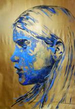 Jacqueline Klein Breteler - Gold series No.103-Blue, Antiek en Kunst, Kunst | Schilderijen | Modern