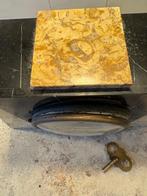 Klok - Art Deco Marmer, Messing - 1920-1930, Antiek en Kunst, Antiek | Klokken