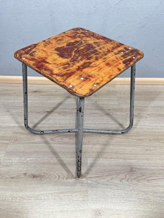 Kruk - Hout, Metaal - Industriële werkkruk, Antiek en Kunst, Antiek | Wandborden en Tegels