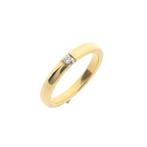 Gouden (trouw)ring met diamant | 0,035 ct. (unisex), Handtassen en Accessoires, Ringen, Gebruikt, Overige kleuren, Ophalen of Verzenden