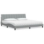 vidaXL Bed met matras Hanko stof lichtgrijs 200x200 cm, Huis en Inrichting, Verzenden, Nieuw