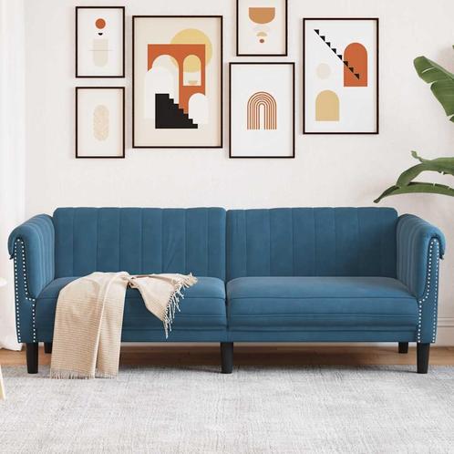 vidaXL Driezitsbank fluweel blauw, Huis en Inrichting, Zetels | Zetels, Nieuw, Verzenden