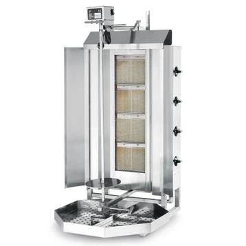 Gyros-/Dönergrill | Gas (4 Branders) | Max. 80kg | 12kW |, Verzenden