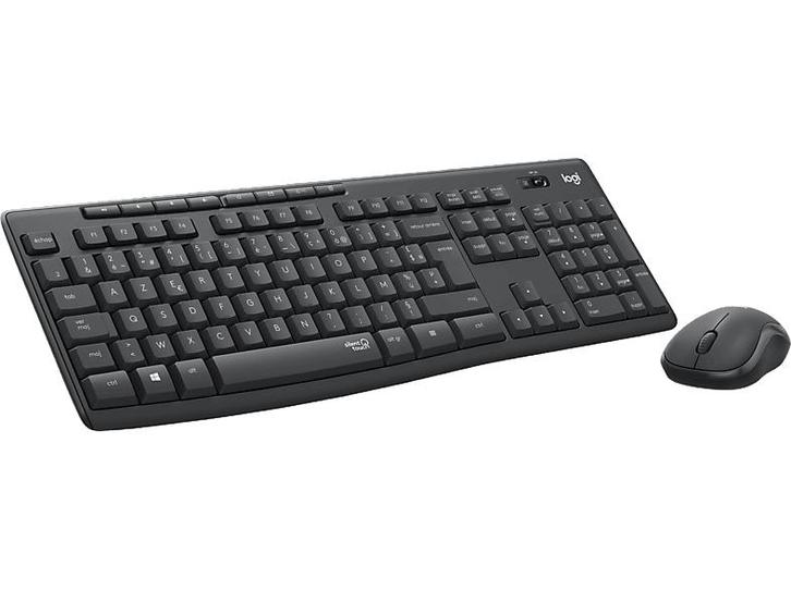 Logitech - Draadloos toetsenbord + muis - Azerty - Grijs, Computers en Software, Toetsenborden, Draadloos, Azerty, Nieuw, Verzenden