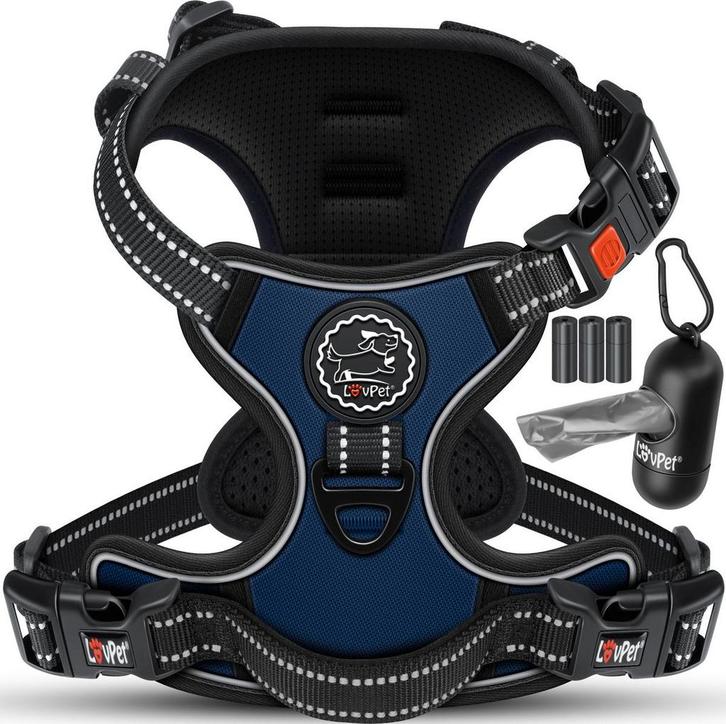 LOVPET® Reflecterende Hondentuigje - Hondenharnas - Marinebl, Dieren en Toebehoren, Overige Dieren-accessoires, Verzenden