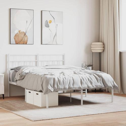 vidaXL Bedframe met hoofdbord metaal wit 140x200 cm, Huis en Inrichting, Slaapkamer | Bedden, Nieuw, Verzenden