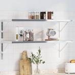 vidaXL Plankdragers 4 st 40x2,5x25 cm roestvrijstaal, Verzenden, Nieuw