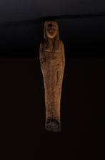 Oud-Egyptisch Hout Ushabti verbrand door de grafdief - 18 cm
