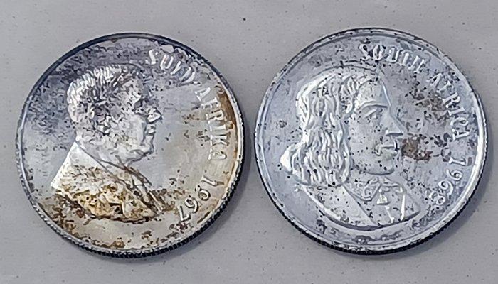 Zuid-Afrika. 1 Rand 1967 Proof & 1968 Proof - Lot of 2, Postzegels en Munten, Munten | Azië