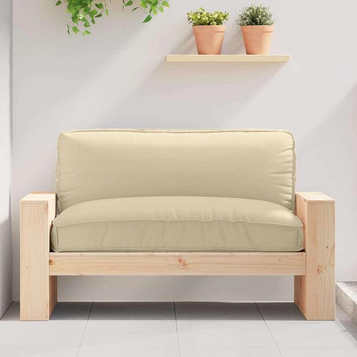 vidaXL Palletkussen voor zitting Beige 120 x 80 x 12 cm, Huis en Inrichting, Woonaccessoires | Kussens, Nieuw, Verzenden
