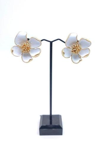 Oscar De La Renta - Plaqué or - Boucles doreilles - Fleurs