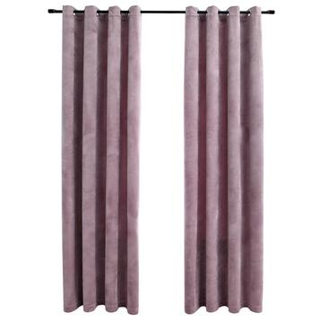 Roze Fluweel Gordijnen 140x225 - Retour Deal -40% beschikbaar voor biedingen