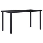 vidaXL Table de salle à manger Noir 140x70x75 cm Verre tremp