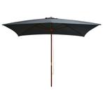 vidaXL Parasol met houten paal 200x300 cm antraciet, Verzenden