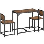 tectake Zitgroep Milton - Industrieel hout donker, rustiek, Huis en Inrichting, Complete eetkamers, Verzenden, Nieuw