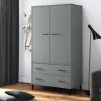 vidaXL Garde-robe avec pieds en métal Gris 90x55x172,5, Huis en Inrichting, Kasten | Kleerkasten, Verzenden