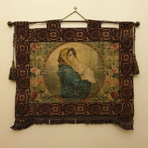 Stendardo Religioso da processione - Madonna con il Bambino, Antiek en Kunst, Antiek | Boeken en Manuscripten