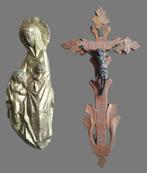 Snijwerk, Altes Holzkreuz mit gekreuzigten Jesus - Jesus am, Antiek en Kunst