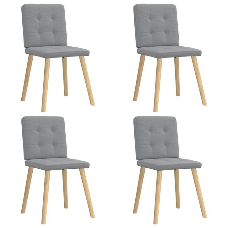 vidaXL Eetkamerstoelen 4 st stof lichtgrijs, Huis en Inrichting, Stoelen, Nieuw, Verzenden