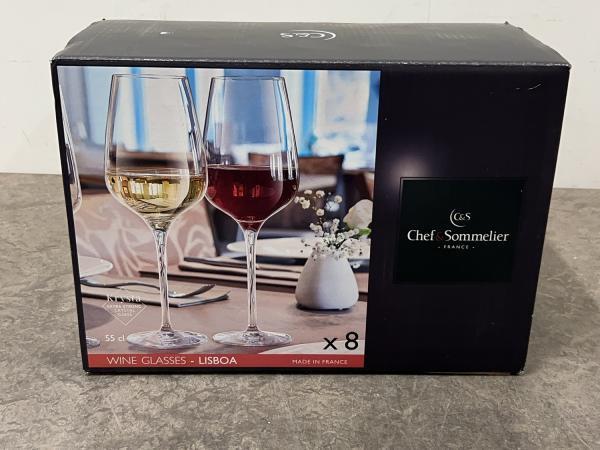 Veiling - Chef Sommelier wijnglazen kristal 8-pack Lisboa, Zakelijke goederen, Horeca | Overige