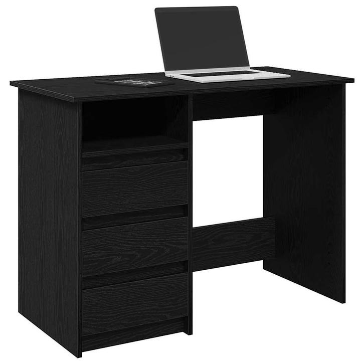 vidaXL Bureau 102x50x75 cm bewerkt hout zwart, Huis en Inrichting, Bureaus, Nieuw, Verzenden