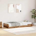 vidaXL Opbergbedframe met hoofdeinde Oud Hout 100 x 200 cm, Huis en Inrichting, Slaapkamer | Bedden, Verzenden, Nieuw