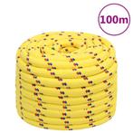 vidaXL Boottouw 20 mm 100 m polypropyleen geel, Verzenden, Nieuw