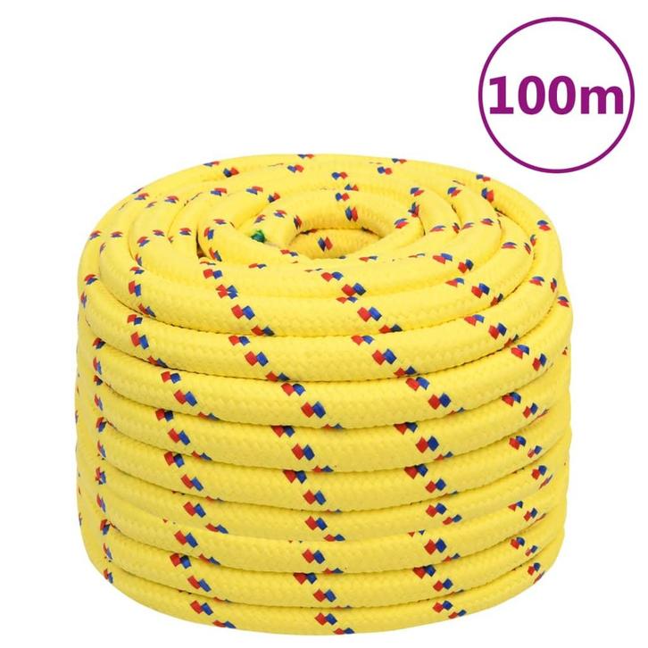 vidaXL Boottouw 20 mm 100 m polypropyleen geel, Doe-het-zelf en Bouw, IJzerwaren en Bevestigingsmiddelen, Nieuw, Verzenden