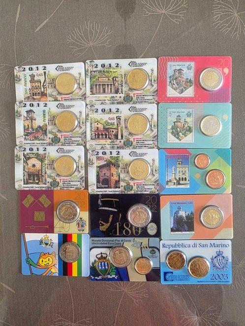 San Marino. Coin Card Various Years (15 stuks)  (Zonder, Postzegels en Munten, Munten | Europa | Euromunten