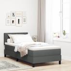 vidaXL Boxspringbed met Matras Donkergrijs 90x200 cm Stof, Huis en Inrichting, Slaapkamer | Bedden, Verzenden, Nieuw
