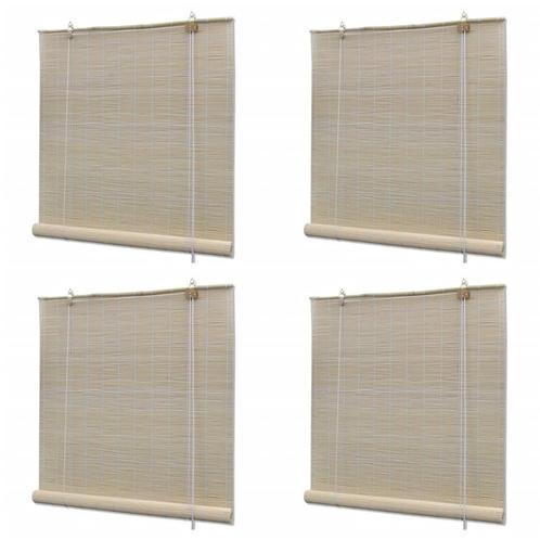 vidaXL Rolgordijnen 4 st 120x160 cm bamboe natuurlijk, Huis en Inrichting, Stoffering | Gordijnen en Lamellen, Nieuw, Verzenden