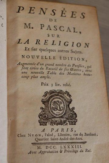 Blaise Pascal - Pensées de M. Pascal, sur la Religion -