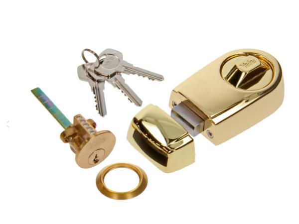 Veiling - 5x Yale oplegslot Rim Lock messing, Doe-het-zelf en Bouw, Deuren en Vliegenramen