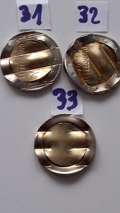 Europa. 2 Euro Various Years (3 coins with cancellation, Postzegels en Munten, Munten | Europa | Euromunten