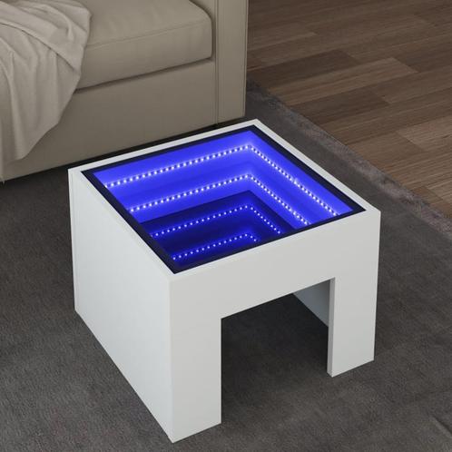 vidaXL Salontafel met Infinity LED 40x40x30 cm wit, Huis en Inrichting, Tafels | Salontafels, Nieuw, Verzenden
