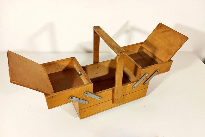 Naaidoos - Vintage openbare container - Hout, Metaal - 1950s, Antiek en Kunst, Kunst | Designobjecten