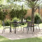 vidaXL 5-delige Tuinset - Donkergrijs - Staal, Tuin en Terras, Verzenden, Nieuw, Tuinset
