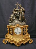 Pendule de cheminée -   En alliage, Marbre - 1800-1850, Antiquités & Art