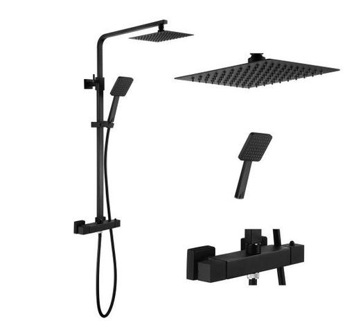 Regendouche - Mengkraan set compleet – mat zwart, Doe-het-zelf en Bouw, Sanitair, Nieuw, Ophalen of Verzenden