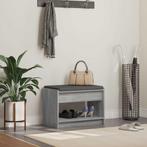 vidaXL Hallenbank met kussen met plank Grijze Sonoma 63 x 38, Verzenden, Nieuw