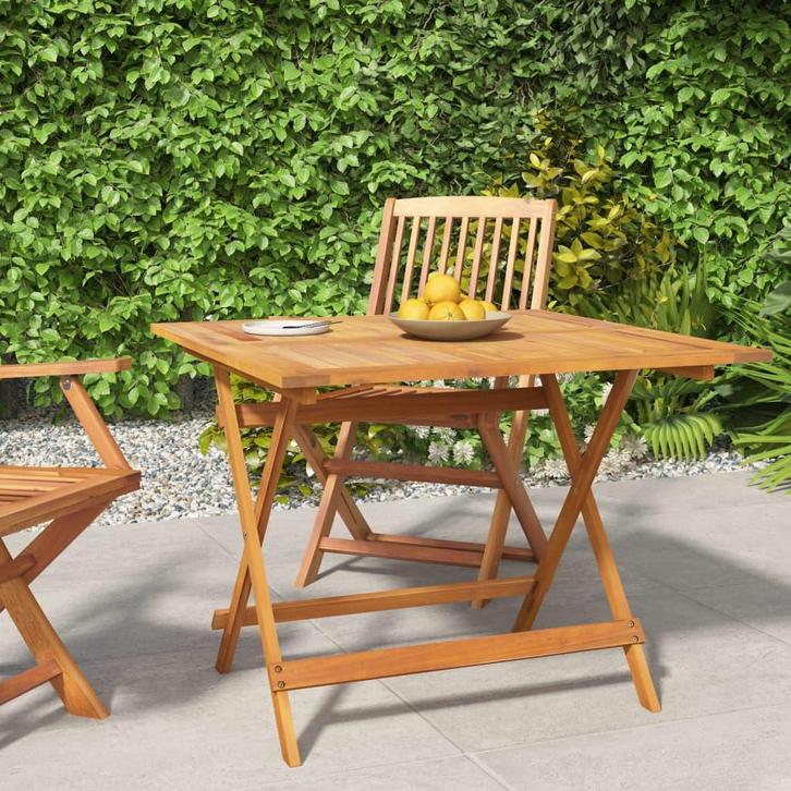 Inklapbare Tuintafel Massief Acacia | Tweede Kansje | OP..., Tuin en Terras, Tuintafels, Vierkant, Nieuw, Hout, Verzenden